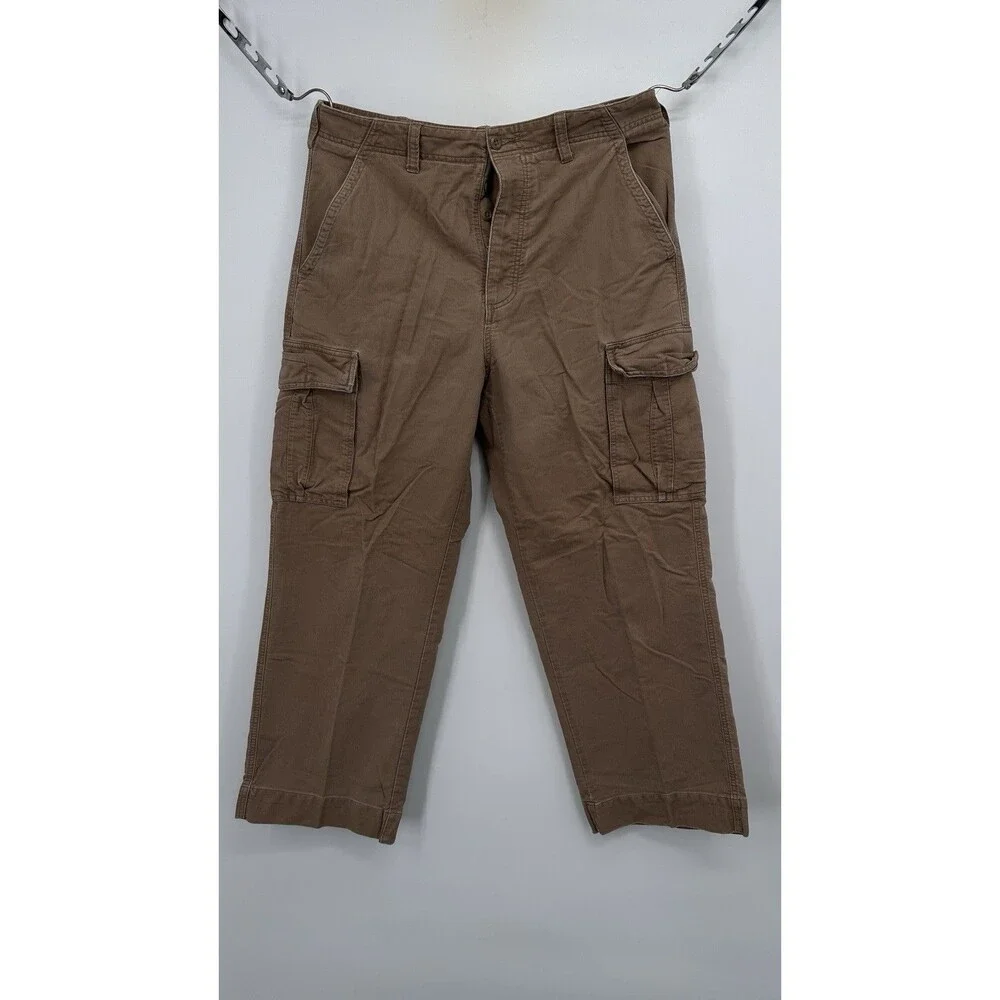American Eagle AE Supply‎ Y2K Flex Cargo Pants Tan Mens Military Inspired 36x